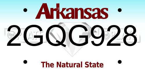 2GQG928 Arkansas License Plate