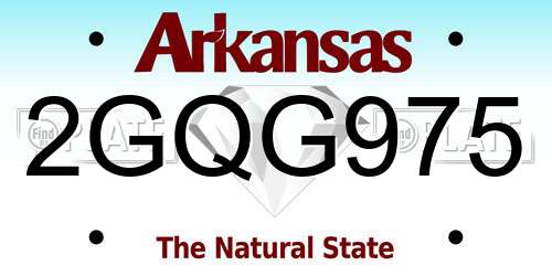 2GQG975 Arkansas License Plate
