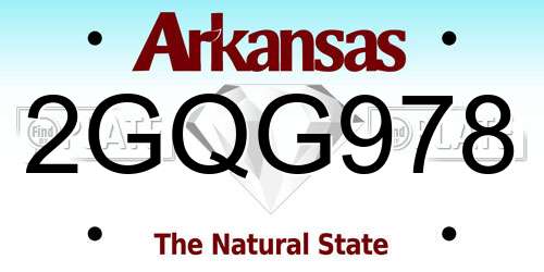 2GQG978 Arkansas License Plate