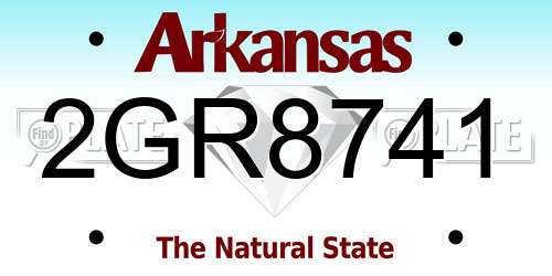 2GR8741 Arkansas License Plate