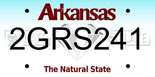 2GRS241 Arkansas License Plate