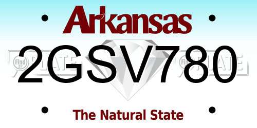 2GSV780 Arkansas License Plate