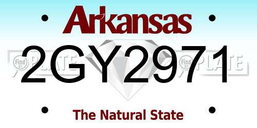 2GY2971 Arkansas License Plate