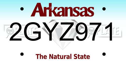 2GYZ971 Arkansas License Plate