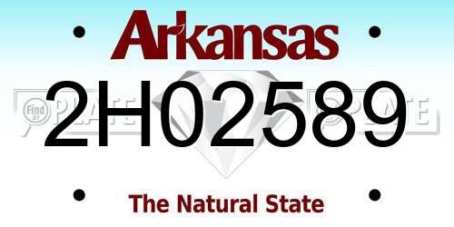 2H02589 Arkansas License Plate