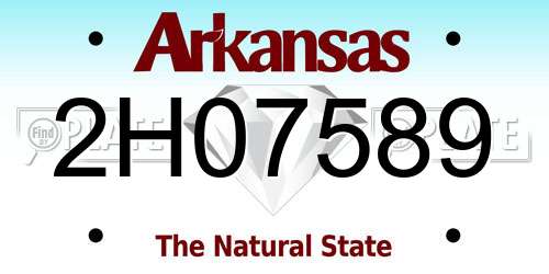 2H07589 Arkansas License Plate