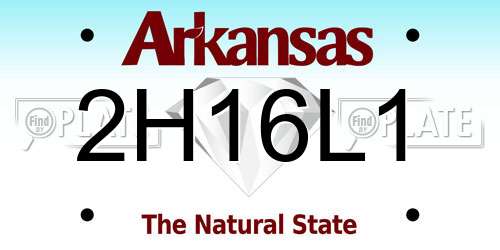 2H16L1 Arkansas License Plate