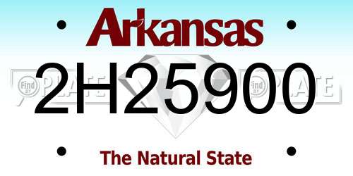 2H25900 Arkansas License Plate
