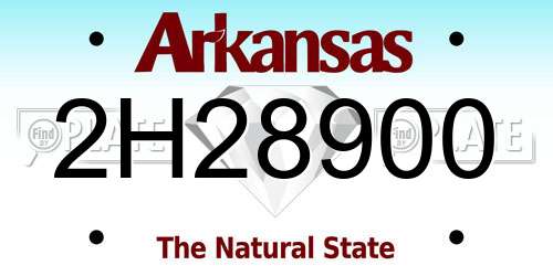 2H28900 Arkansas License Plate