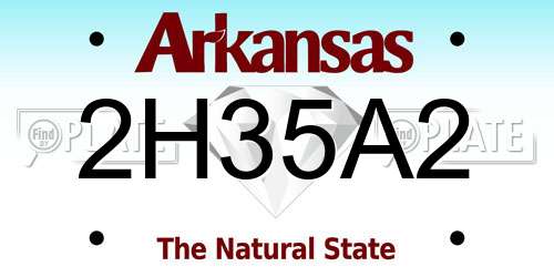 2H35A2 Arkansas License Plate