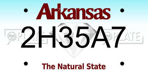 2H35A7 Arkansas License Plate