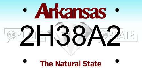 2H38A2 Arkansas License Plate