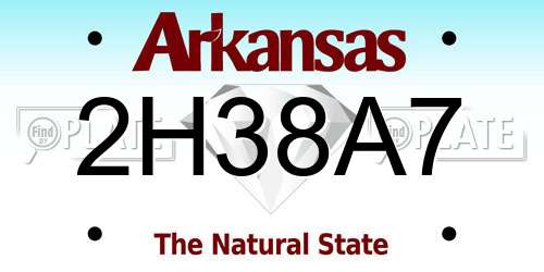 2H38A7 Arkansas License Plate