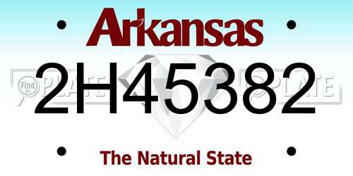 2H45382 Arkansas License Plate