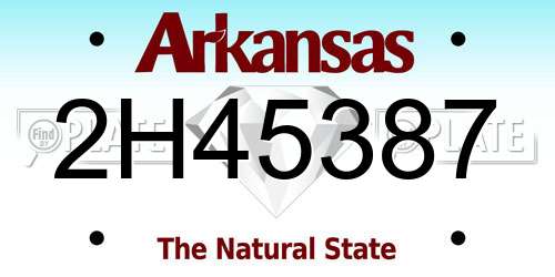 2H45387 Arkansas License Plate