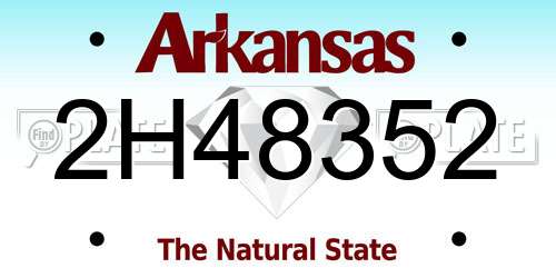2H48352 Arkansas License Plate