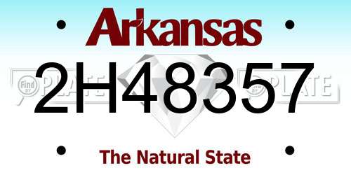 2H48357 Arkansas License Plate