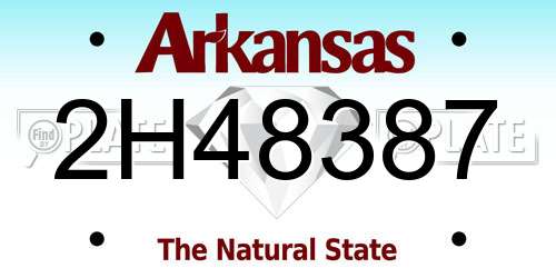 2H48387 Arkansas License Plate
