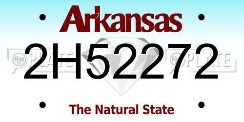 2H52272 Arkansas License Plate
