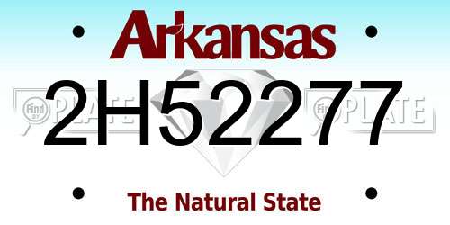 2H52277 Arkansas License Plate