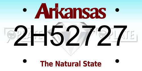 2H52727 Arkansas License Plate