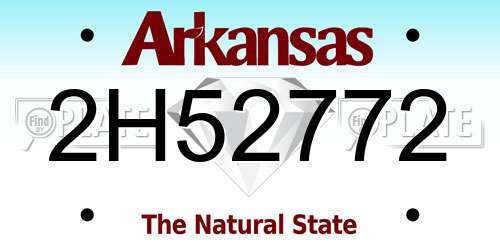 2H52772 Arkansas License Plate