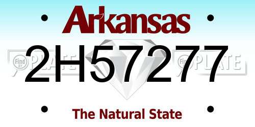 2H57277 Arkansas License Plate