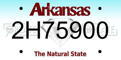 2H75900 Arkansas License Plate