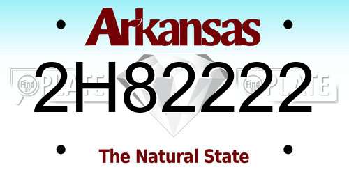 2H82222 Arkansas License Plate