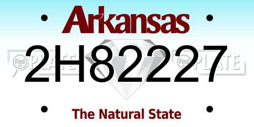 2H82227 Arkansas License Plate