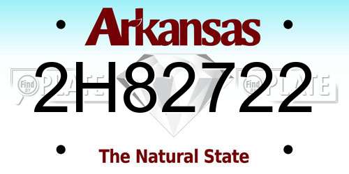 2H82722 Arkansas License Plate