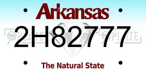 2H82777 Arkansas License Plate