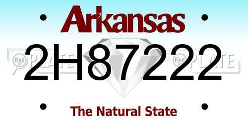 2H87222 Arkansas License Plate