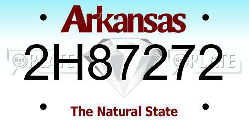 2H87272 Arkansas License Plate