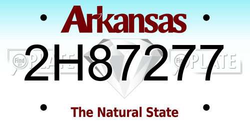 2H87277 Arkansas License Plate
