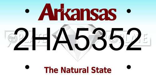 2HA5352 Arkansas License Plate