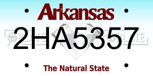 2HA5357 Arkansas License Plate