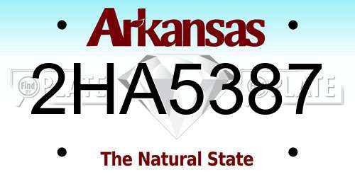 2HA5387 Arkansas License Plate