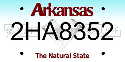 2HA8352 Arkansas License Plate