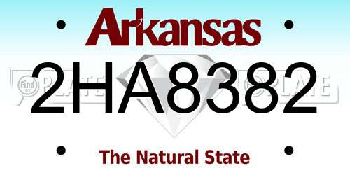 2HA8382 Arkansas License Plate