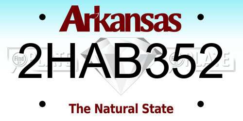 2HAB352 Arkansas License Plate