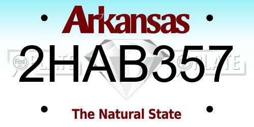 2HAB357 Arkansas License Plate