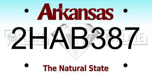 2HAB387 Arkansas License Plate