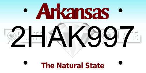 2HAK997 Arkansas License Plate