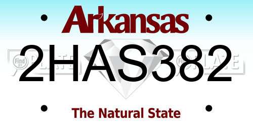 2HAS382 Arkansas License Plate