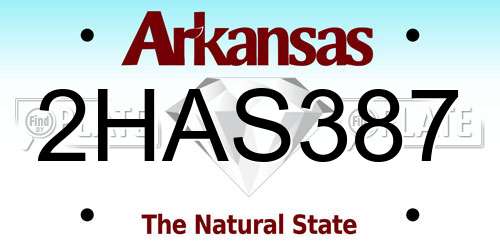 2HAS387 Arkansas License Plate