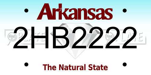 2HB2222 Arkansas License Plate