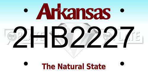 2HB2227 Arkansas License Plate