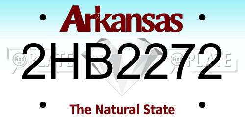 2HB2272 Arkansas License Plate
