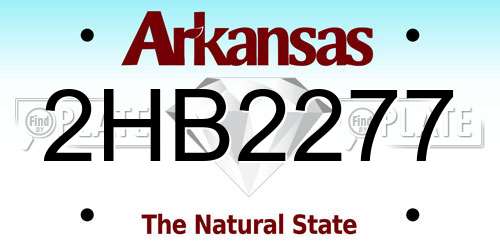 2HB2277 Arkansas License Plate